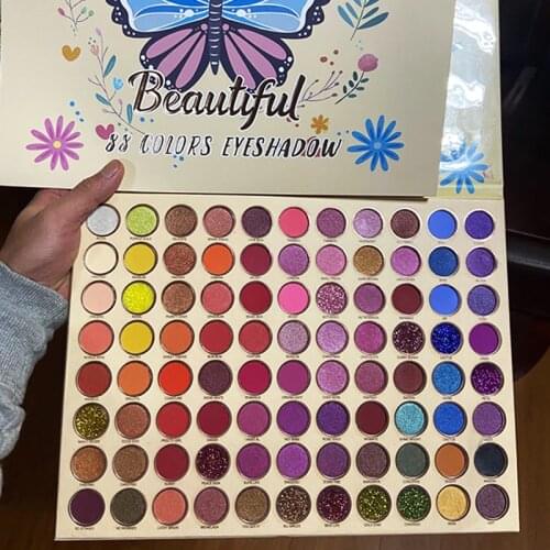 88 Colors Butterfly Makeup Shimmer Glitter Eye Shadow Palette Waterproof Lasting Matte Eyeshadow Powder Makeup Palette