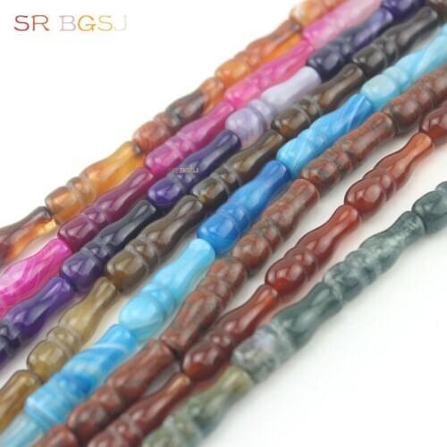 Free Shipping BGSJ 8x26mm Bottle Shape Gemstone Natural Stone Jewelry Making DIY Beads Strand 15"