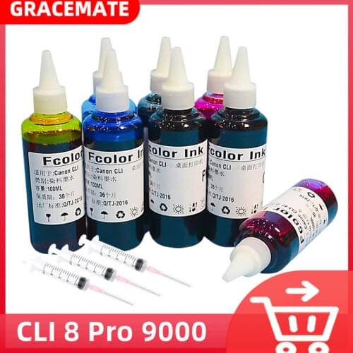 8 colors CLI-8 CLI8 Refillable Ink Cartridges With Auto Reset Chips 8 Color Ink For Canon PIXMA PRO 9000 Printer With ARC chips