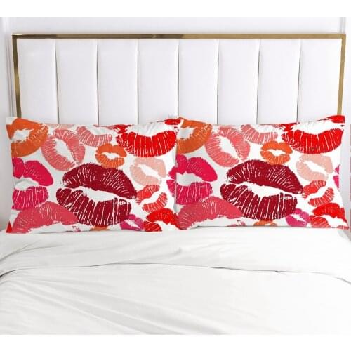3D Printed Lip Prints Of All Colors Polyester Pillowcase Printed Home Decorative Pillowcase Pillow Case Decoraion Bedclothes