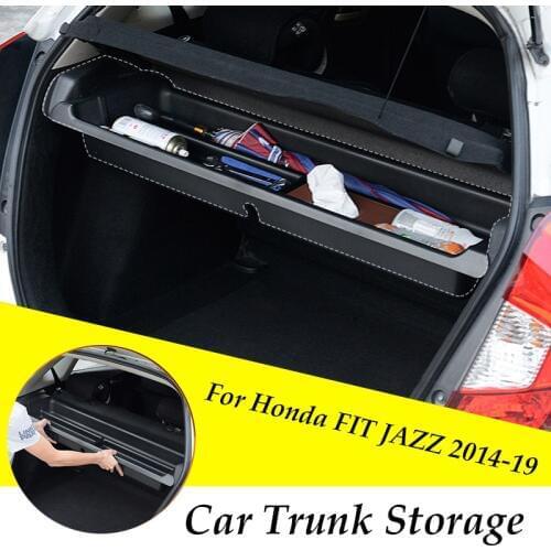 For Honda FIT JAZZ 2014-2020 Car Trunk Storage Box Rear Tail Box Partition Storage Compartment GK5 Car Decoration Accessories