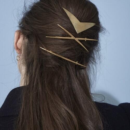 Elegant Alloy Geometric X Shape Hair Accessories Hairpin Hair Clip Headwear Barrettes for Women Girls Simple Style