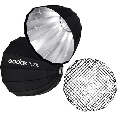 Godox P120L / P120H 120cm Deep Parabolic Softbox Bowens Mount Soft Box Honeycomb Grid for Studio Flash Strobe Monolight