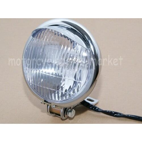 Chrome Motorcycle 5.5" Fog Headlight Hi-Low Beam For Harley Honda Kawasaki Suzuki Yamaha Custom Cruiser Chopper Bobber Scooter