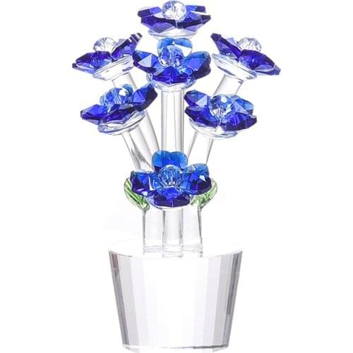 Crystal Flower Living Room TV Cabinet Creative Decoration Holiday Gift Office Craft Ornaments