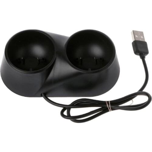 Game Controller Handle Dock Charger Wireless 2 Gamepad Station For PS Move Host USB Interface DC 5V Output Voltage Durable Black