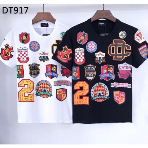 Classic Men Women Short Sleeve Cotton T-shirt Fashion Casual Round Neck Shirt Italian Brand New European Boyfriend Gift DT917