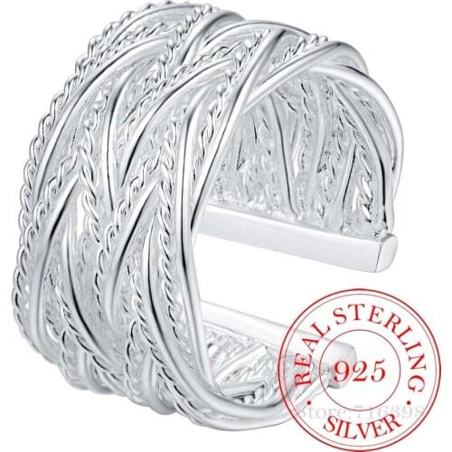 925 Sterling Silver Rings for Women Men Female Double Cross Cz Crystal Infinity Ring Bague Argent 925 Anillos Mujer/fafa