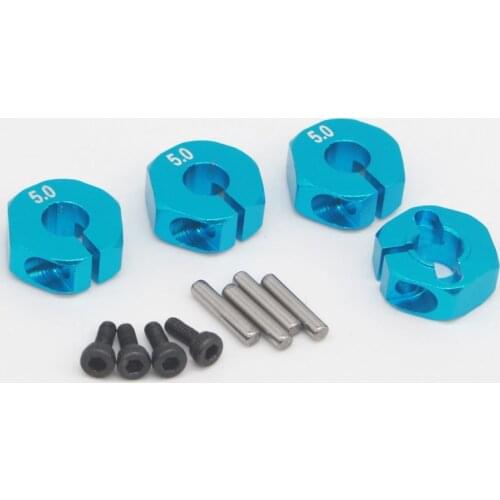 4pcs Aluminum 5.0 Wheel Hex 12mm Drive Hubs With Pins Screws CNC For RC Car Trucks Buggies HSP HPI Tamiya hsp 94123/94122/94103