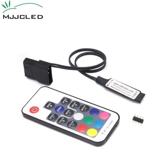 SATA RGB Controller RF17 Keys Remote DC 12V Wireless Large 4 Pin RGB Controller for PC Computer Case 5050 RGB LED Strip Light