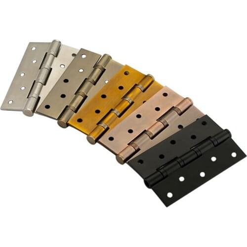 LSTABAN 4" 5 Inches 2 Pcs (1 Pair) Furniture Hardware Accessories Stainless Steel Flat Hinge Door Thick High Quality Door Hinge