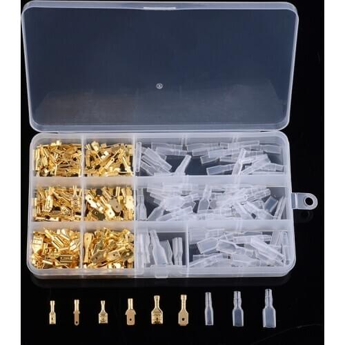 Mayitr 270pcs 2.8-6.3mm Car Auto Terminal Electrical Wire Crimp Connectors Male Female Spade Assortment Kit