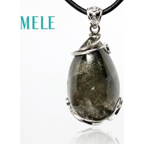MELE natural green ghost phantom garden crystal pendants for women and man,20X33mm water drop good pervious Anti fatigue