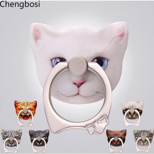 Cute Cat 360 Degree Adjustable Finger Rings Smartphone Phone Stand Holder Mobile Phone Holder Stand for IPhone Xiaomi Samsung