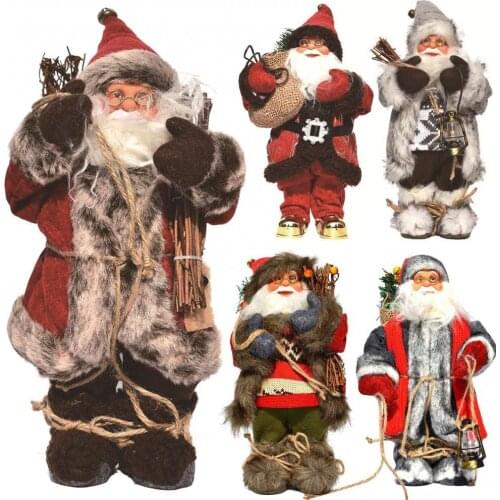 Cartoon Standing Santa Claus Display Mold Doll Christmas Ornament Kids Gift Christmas Decoration New Year Festival