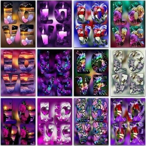 5D Diamond Painting Kit Paint Landscape Love Flower Home Decor Full Square&Round Diamond embroidery Cross stitch Diamond mosaic