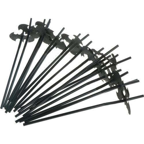 20pcs Bunting Supply Cartoon Disposable Festival Tableware Straw Fabric Cartoon Bat Straw Felt Flag Birthday Party Decoration