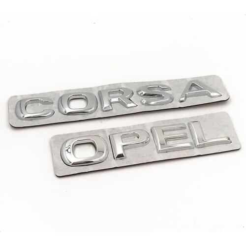 Car 3D ABS Decal Sticker Car Rear Trunk Body Emblem Badge Styling Stickers Accessories For Opel Corsa B C D E F Letters Logo