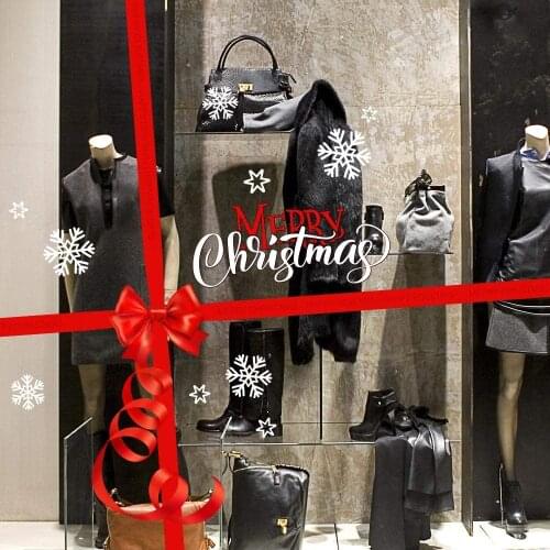 CRNT0013 window sticker Christmas 100% decoration for window shopping stores, without glue, repositionable and reusable at will