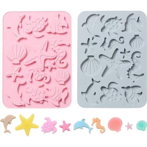 NEW Silicone Fudge Mold Non-stick Candy Mould Pretty Ocean Biological Baking For Candy Mini Chocolat Resin DIY Baking Tools