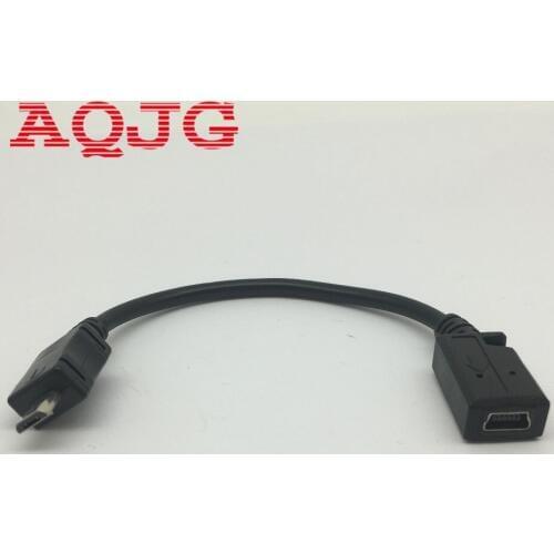 New USB 2.0 Mini B 5-Pin Female to Micro Male Adapter cable About 15cm Black V3 to V8 adapter Data cable 10cm AQJG