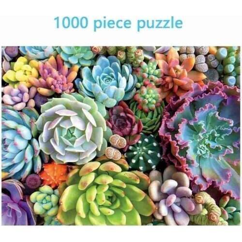 Jigsaw Puzzle Succulent Plants 1000 Pieces Puzzle Mini Puzzle Paper Assembly Educational Toys Games Children For Adults Toy L6T6