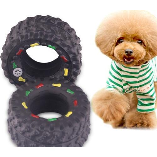 Pet Dog Clew Teeth Cleaning Toys Dog Cat Playing Outdoor Training Squeaky Toy Tyre Treads Tough Toys PPT710