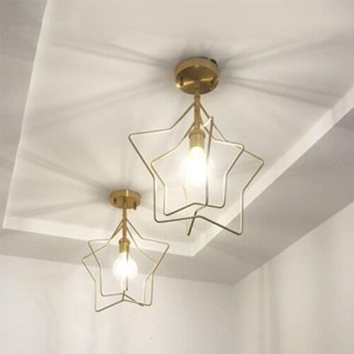 Iron star personality northern Europe simple porch corridor balcony E27 ceiling lamp