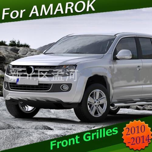 AUTO FRONT MESH EXTERIOR FRONT RACING GRILLE FOR VW AMAROK 2010-2014 FRONT BUMPER ABS MODIFIED GRILL GRILLS