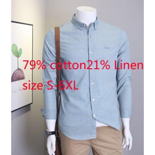 New Arrival Fashion Spring And Summer Men Long Sleeve Fashion Cotton Linen Plaid Casual Shirts Plus Size S M LXL 2XL3XL4XL5XL6XL