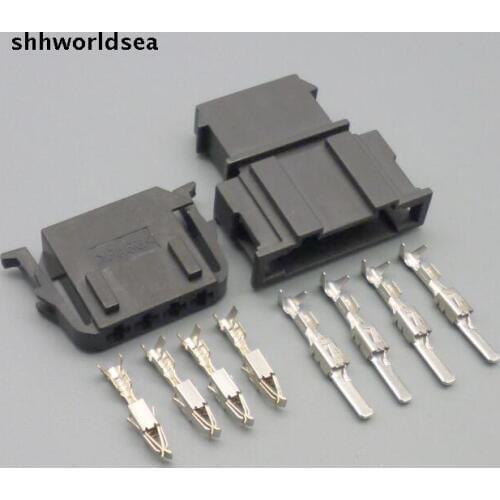 Shhworldsea 5/30/100sets 4p 3.5mm auto socket male female 11185 for VW for audi