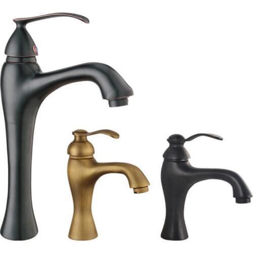 Bronze and Black Color Brass Material Deck Mounted Cold & Hot Water of Mixer