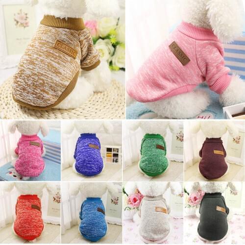 Warm Dog Clothes Puppy Pet Cat Clothes Sweater Jacket Coat Winter Fashion Soft For Small Medium Dogs Pug Chihuahua Bulldog