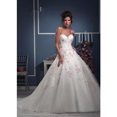 Gorgeous Taffeta And Tulle Sweetheart Neckline Appliqued Flowers Sweep Train ball Bridal gown 2018 mother of the bride dresses