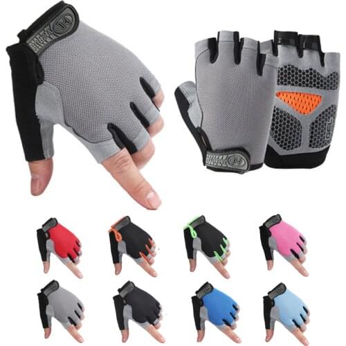 Bicycle Half Finger Gloves Anti Skid Sweat Proof Breathable Mountain Bike Men Women Outdoor Sports Cycling Equipment One Pair