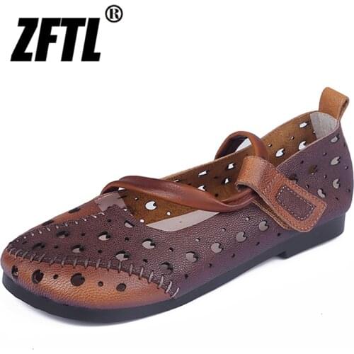 ZFTL Female Peas shoe Hole shoes Fashion Outer Wear sandals womens shoes 2021 new single shoes Vintage Ethnic shoes Boat shoes