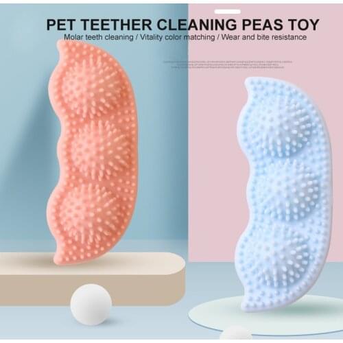 Dog Chew Toys Molar Cleaning Teeth TPR Peas Shape Dog Tooth Brush Bite Resistant Molar Training Grinding Dog Toy Accessories