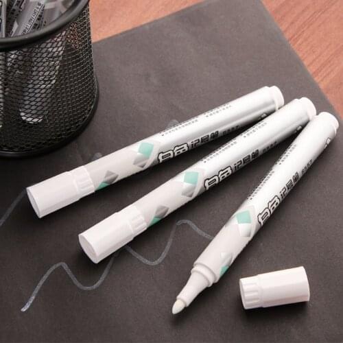 1pc White Drawing Painting Waterproof Mark Pen Wood Metal Glass CD Tire Marker Graffit Comic Art School Office Supply Stationery
