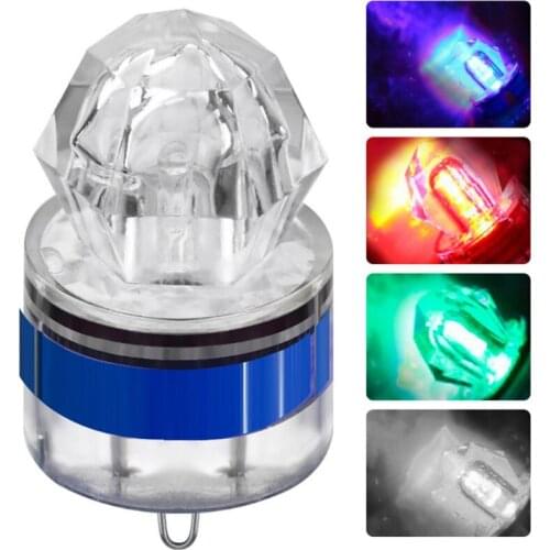 1pcs Mini Fishing Lure LED Light Fishing Bait Deep Drop Diamond Underwater Fish Lure Lamp Lights Luminous Lure Night Fish