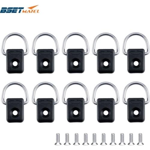 10PCS Kayak D Rings Fitting Outfitting Fishing Rigging Bungee Kit Accessory Boat Canoe Rowing Deck Loop Mounting Tie Down Kit