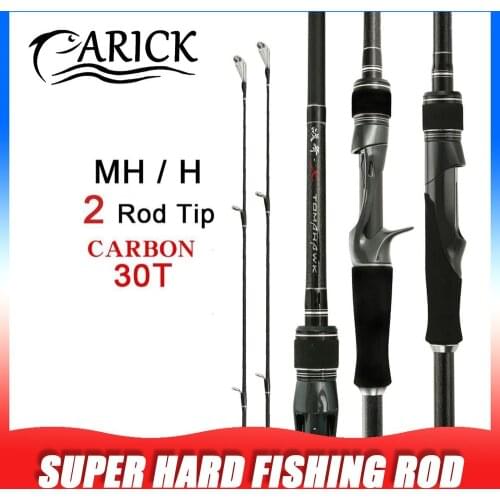 2 Tips Carbon Baitcasting Fly Fishing Rod 1.83/2.13/2.4m Travel Ultra Light Casting Spinning Lure 7g-45g H MH Jig Feeder Rod