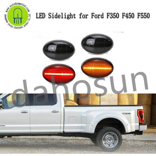 2Pcs Dahosun Dynamic Amber/Red LED Trunk Marker Lights Compatible With Ford F350 F450 Super Duty Truck 1999-2010