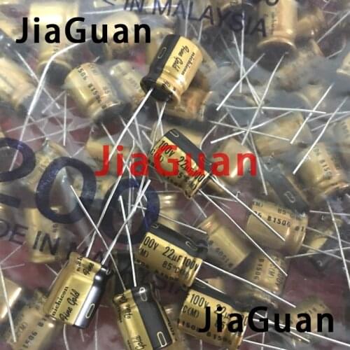 20PCS NICHICON FG 100V22UF 10x12MM fine gold 22UF 100V FineGold MUSE 22UF100V Audio Capacitor 22UF/100V