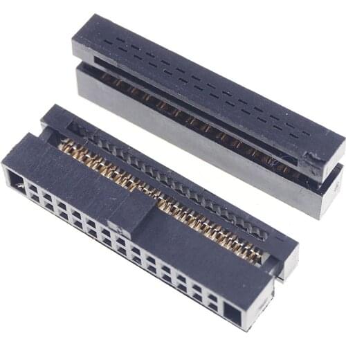 200 Pcs 0.050" 1.27mm 26 Pin dual Row IDC Connector 2x13 P 26 position Rectangular Female Socket Receptacle Ribbon Cable