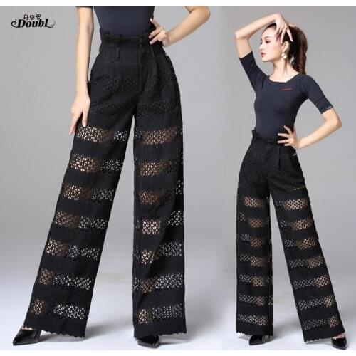 2018 Ballroom Dance pants Ladys Tango Waltz Dancing costumes Women Ballroom Dance Competition pants DB825