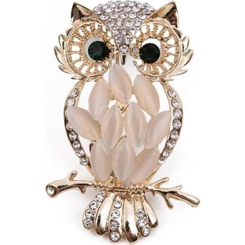 2020 2018 sell gold Color Animal owl clothing brooch high-grade cartoon cats eye Female Woman Brooches