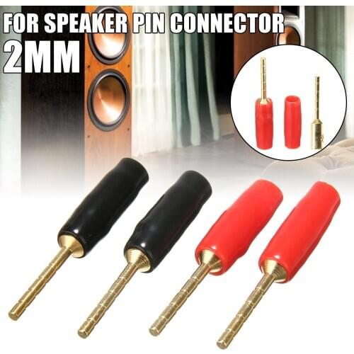 4pcs 2mm Speaker Pin Connector Banana Plug Screw Terminal Durable Music Speaker Adapter Wire Cable Terminals Socket Accessories