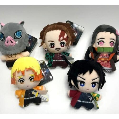 Anime Demon Slayer Cosplay Kamado Tanjirou Agatsuma Zenitsu Tomioka Giyuu Plush Doll Stuffed Toy Pendant Gift Prop