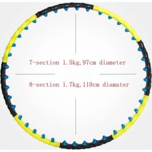 Women Outdoors Detachable 7/8 Parts 2-Row Magnetic Fitness Circle Easy To Install Indoor Massage Exercise Workout Sports Tool