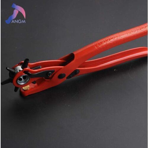 Puncher Punch Revolving Leather Punch Plier 6 Sizes Round Hole Perforator Tool Make Hole Puncher for Watchband Card Leather Belt